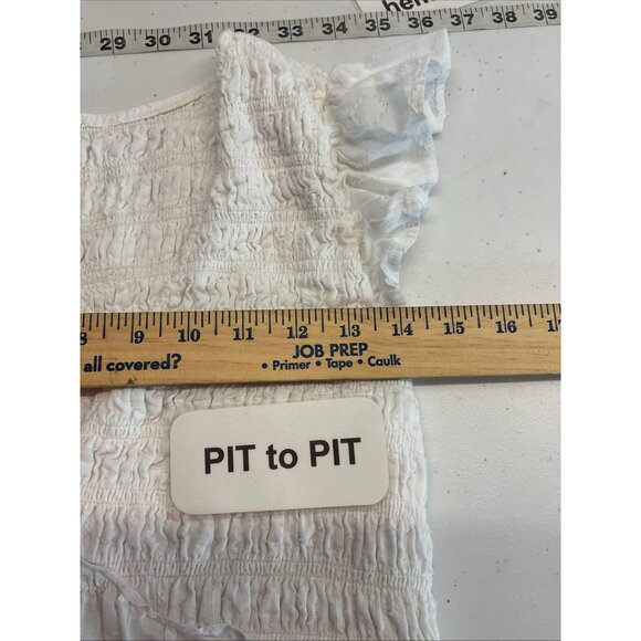 Anthropologie Peregrine MIDI Dress White Size S smocked flutter sleeve - Picture 14 of 16